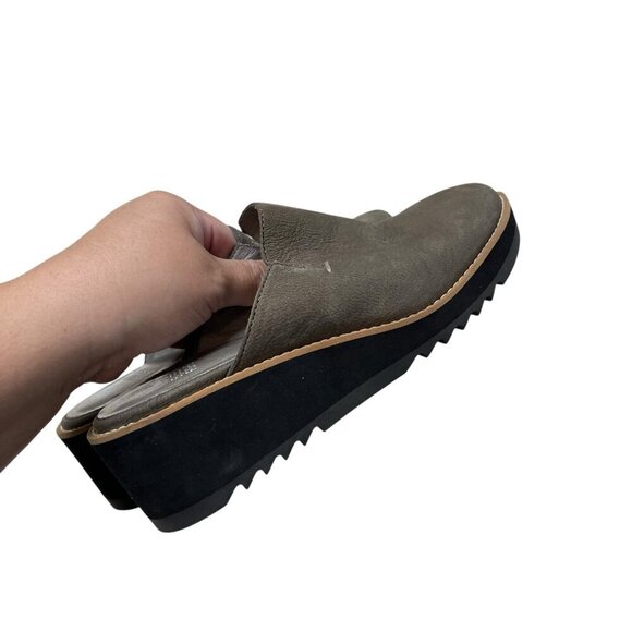 Eileen Fisher Loti Leather Clog Shoes Mules Slip On Wedge Women’s Size 6 - Picture 5 of 8